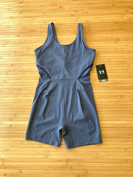 Under Armour Pants - Under Armour Motion Shorts Bodysuit Activewear Womens Small S Gray/Navy NWT
